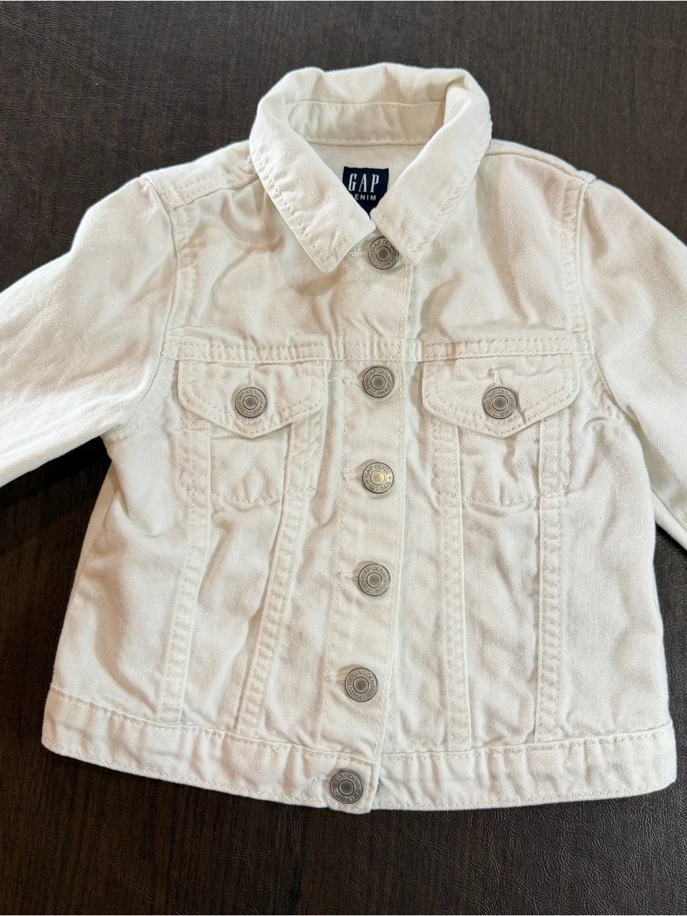 GAP Kids White Denim Button up Jacket Sz 4
